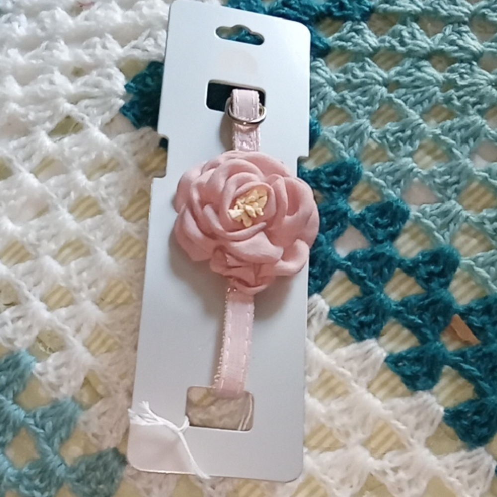 New Pink Flower Pet Dog Collar